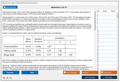 certified financial analyst exam questions.